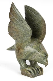 Kakee (Peter) Ningeosiak, Falcon, Cape Dorset Inuit Soapstone Sculpture