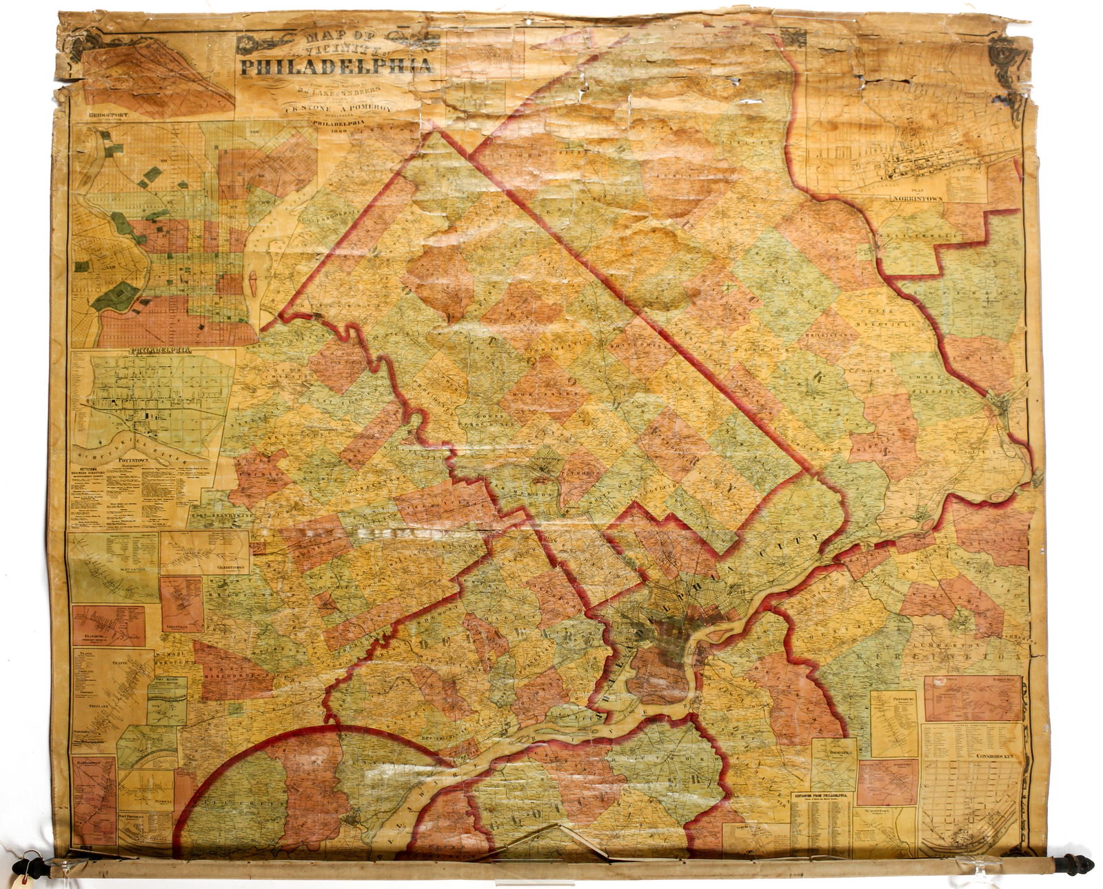 Large Philadelphia Map, C.K. Stone & A. Pomeroy, 1860 (1 of 6)