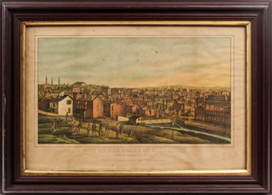 Civil War, Rare View of The Ruins of Richmond Lihograph, E. Sachse Co. Baltimore / Frederick Dielman