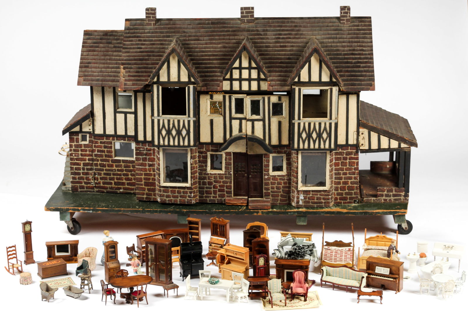 Early 20th C. Dollhouse, Replica of Merion, PA Tudor Style House (1 of 14)