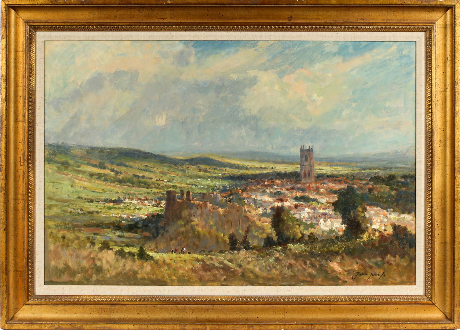 John Neale (British, 20th C.) English Landscape, Oil on Canvas Painting (1 of 6)