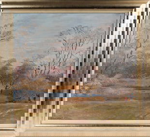 Sergey Grigoryev (Russian, 20th C.) April, Oil on Canvas Painting, 1977
