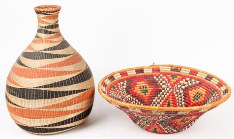 Large Rwandan Tutsi Basket & Nubian Basket