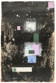 Leo Russell (American, 1917-1985) Large Abstract Mixed Media Painting