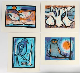Dan Choate (American, 20th C.) Mid Century Serigraphs of Birds