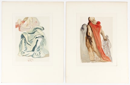 Salvador Dali (Spanish, 1904-1989) The Divine Comedy, Two Woodcuts, The Infinite Beauty of Beatrice,