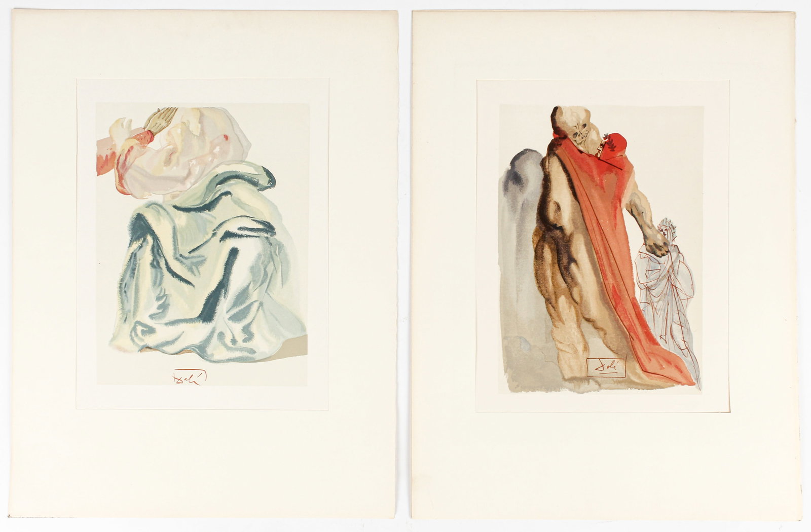 Salvador Dali (Spanish, 1904-1989) The Divine Comedy, Two Woodcuts, The Infinite Beauty of Beatrice, (1 of 3)