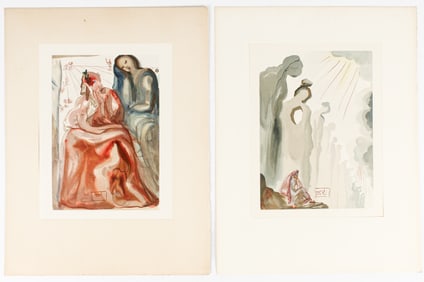 Salvador Dali (Spanish, 1904-1989) The Divine Comedy, Two Woodcuts, The Second Terrace, The
