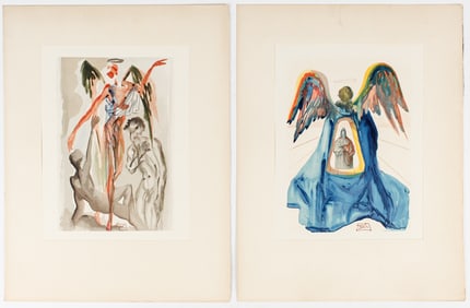 Salvador Dali (Spanish, 1904-1989) The Divine Comedy, Two Woodcuts, Dante Purified, The Earthly