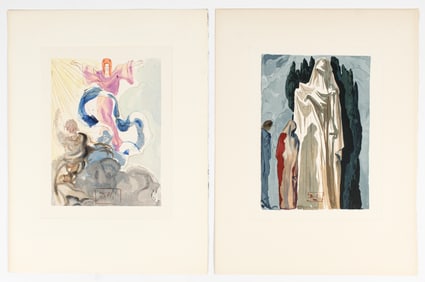 Salvador Dali (Spanish, 1904-1989) The Divine Comedy, Two Woodcuts, The First Heaven, The Heretics,