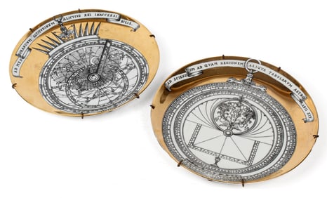 Piero Fornasetti Astro Labio Porcelain Plates, Mid 20th Century