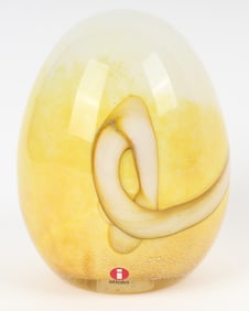 Oiva Toikka (Finland, B. 1941) Art Glass Egg Sculpture, Nuutajarvi Notsjo, Iittala Limited Edition