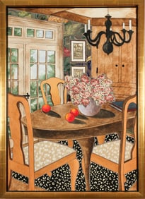 Laura Breitman (American, Contemporary) Large Mixed Media Fabric Collage Painting