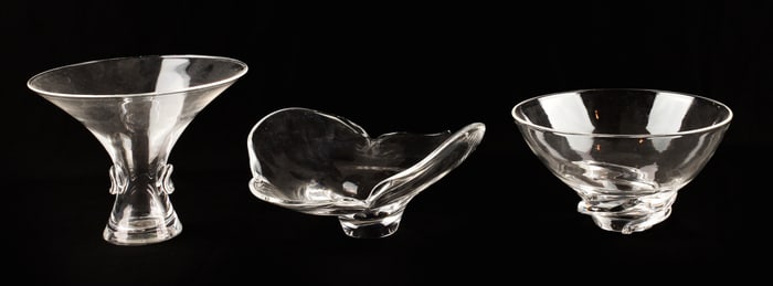 Steuben Art Glass Bowls, David Pollard, George Thompson, Donald Pollard