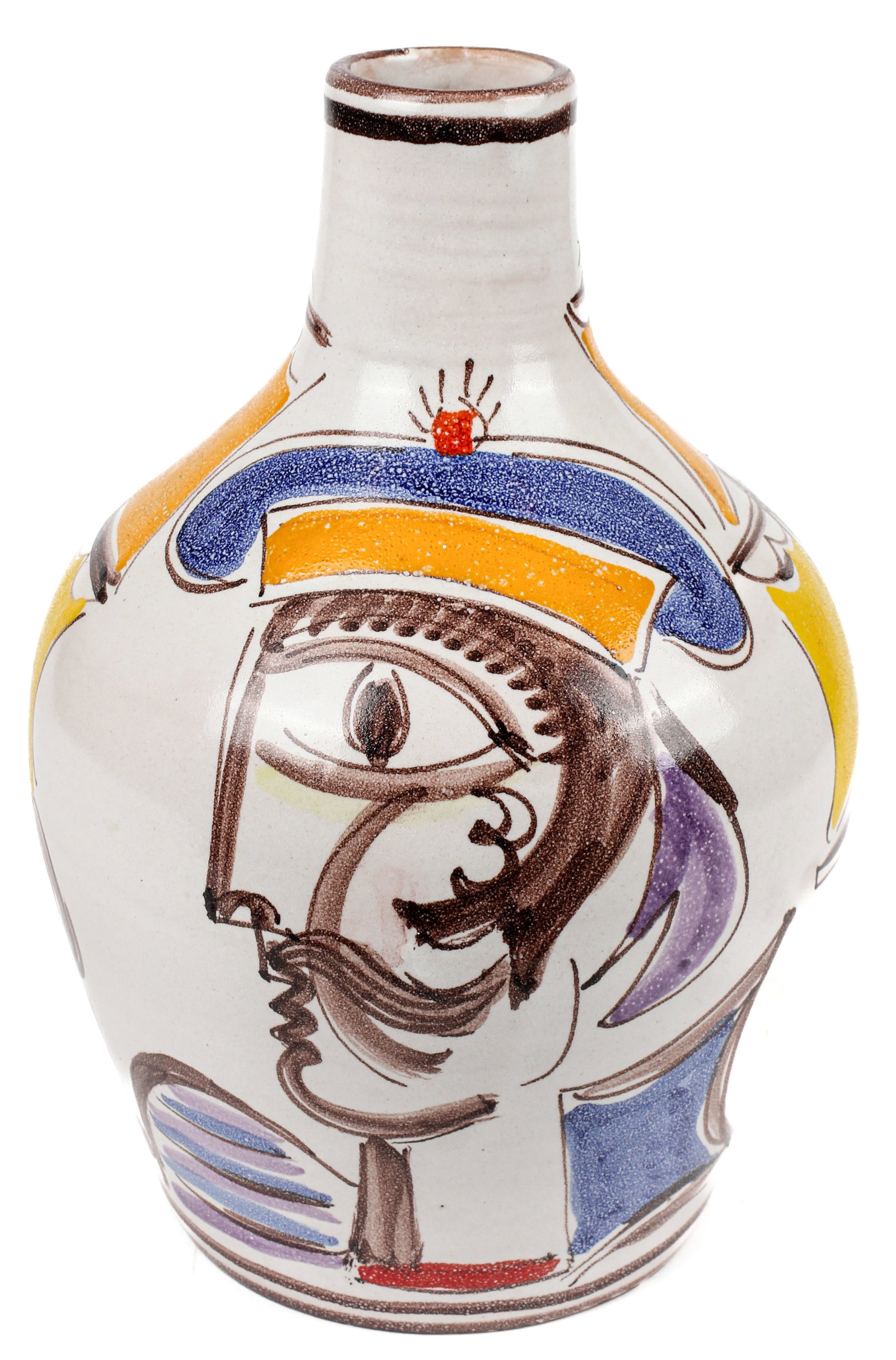 Large Giovanni Desimone Italian Pottery Vase, Mid Century / 1960s Picasso Style (1 of 6)