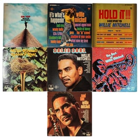 Seven Vintage Vinyl Willie Mitchell Jazz LP Albums, "Solid Soul" Etc.