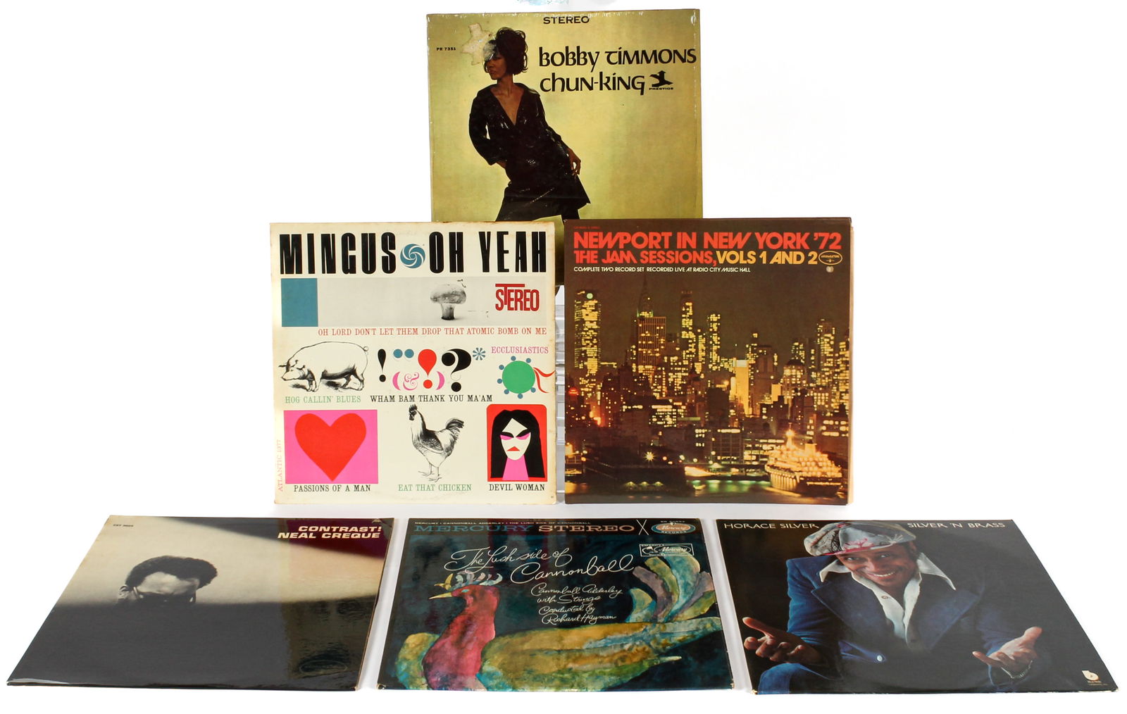 Six Vintage Vinyl Jazz LP Albums, Mingus, Adderley, Neal Creque Promo, Bobby Timmons Etc. (1 of 3)