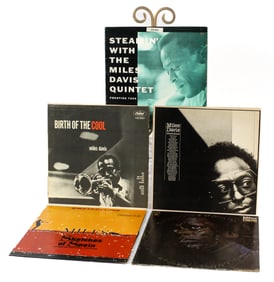 5 Vintage Vinyl Jazz LP Albums Miles Davis, Steamin', Birth Of The Cool Etc. NM-Vinyl, Promo