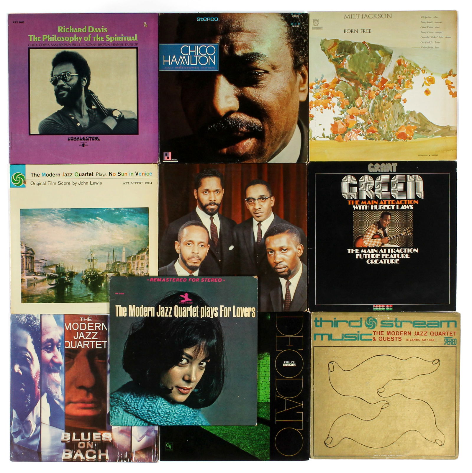 10 Vintage Vinyl Jazz LP Albums, Richard Davis, Grant Green, Chico Hamilton Etc. (1 of 1)