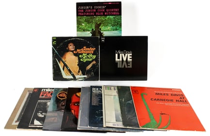 12 Vintage Vinyl Jazz LP Albums, McCoy Tyner, Blue Mitchell, Miles Davis, Hubert Laws, Bop, Hard