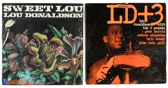 Two Vintage Vinyl Jazz LP Albums, Lou Donaldson LD+3 1959 Mono Blue Note