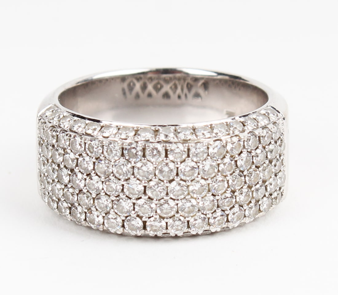 14k White Gold and Diamond Wide Pave Set Ring/Band (1 of 3)