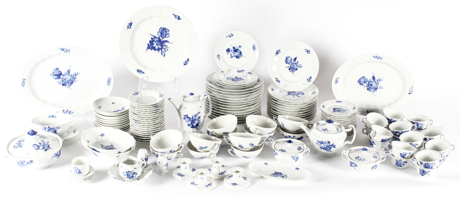 Royal Copenhagen Blue Flower Angular Porcelain China Set, 133 Pieces (1 of 4)