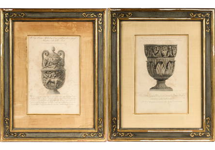 Giovanni Battista Piranesi, Classical Urns, Antique Engravings: Description: Two antique engravings of elaborate Classical urns / vases by Piranesi.Materials: PaperMarkings & Inscriptions: Unmarked Date: 18th / early 19th centuryMaker: Giovanni Battista Piranesi (