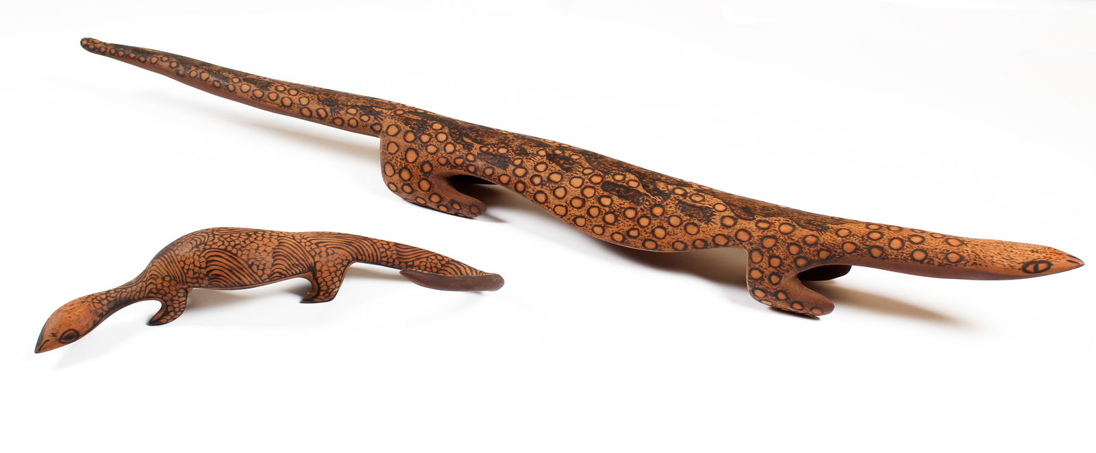 Large Australian Aboriginal Lizard Carvings, 5' 8" (1 of 8)