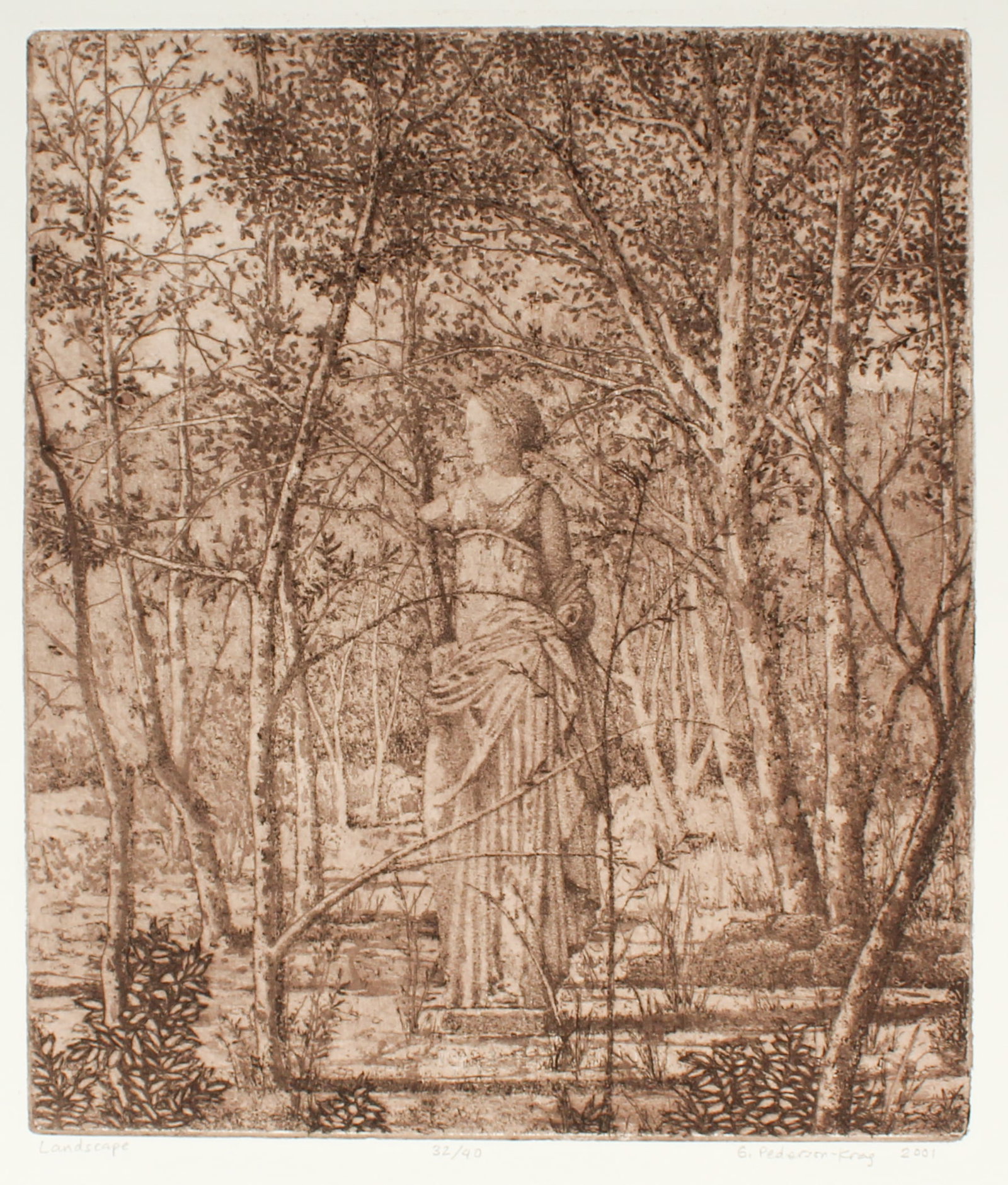 Gillian Pederson-Krag (American, B. 1938) Landscape, Signed Etching (1 of 4)