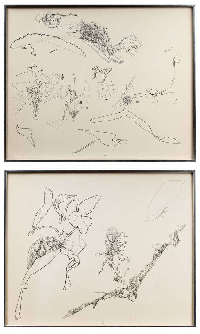 Rodger LaPelle (American, 1936-2020) Two Abstract Drawings, OXO 21/22 (1 of 9)