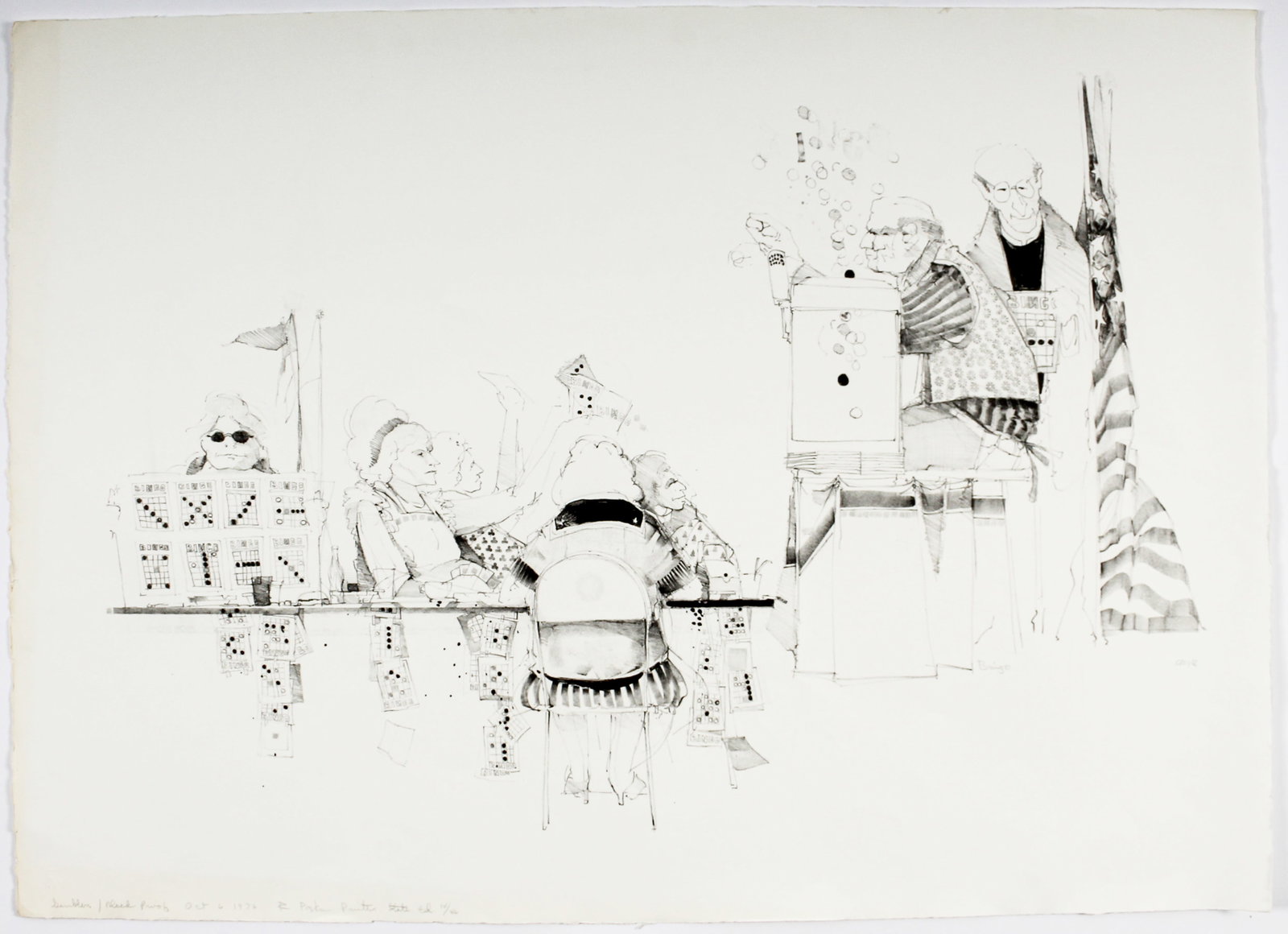 John L Doyle (American, 1936 - 2010) Lithograph, Bingo, Black Proof #4/40 (1 of 3)