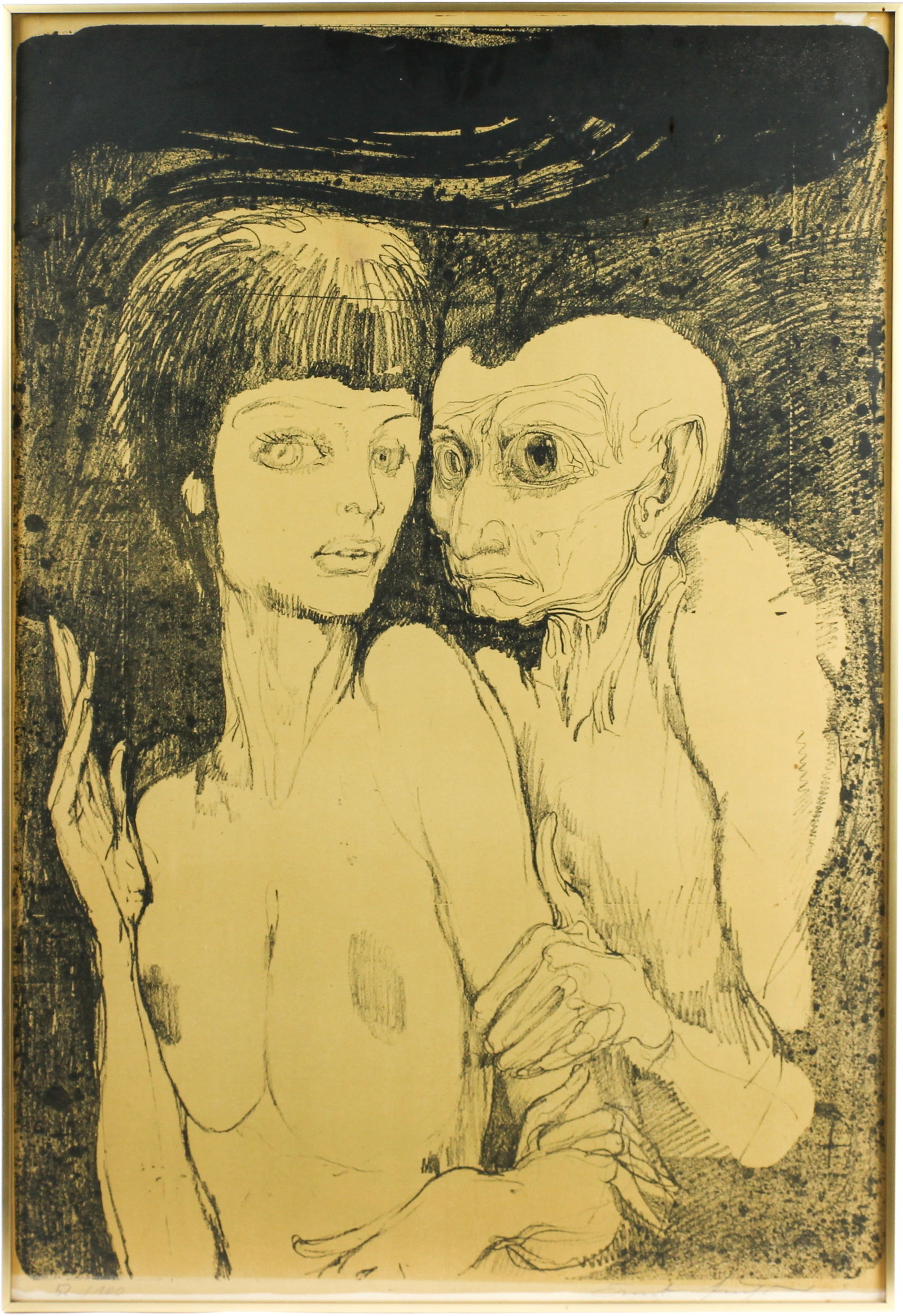 Ernst Fuchs (Austrian, 1930-2015) Das Ungleiche Paar, Signed Lithograph (1 of 5)