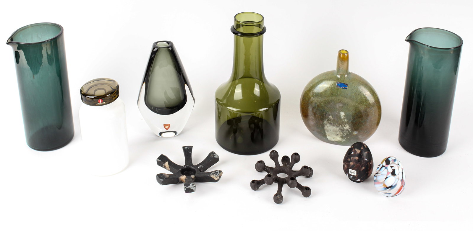 Scandinvian Mid Century Modern Art Glass Vases, Decanter, Etc. (1 of 5)