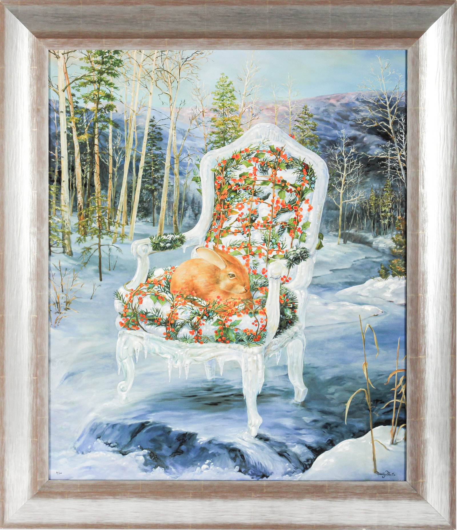 Timothy Martin, Large Giclee On Canvas Print, Winter Rabbit (1 of 4)