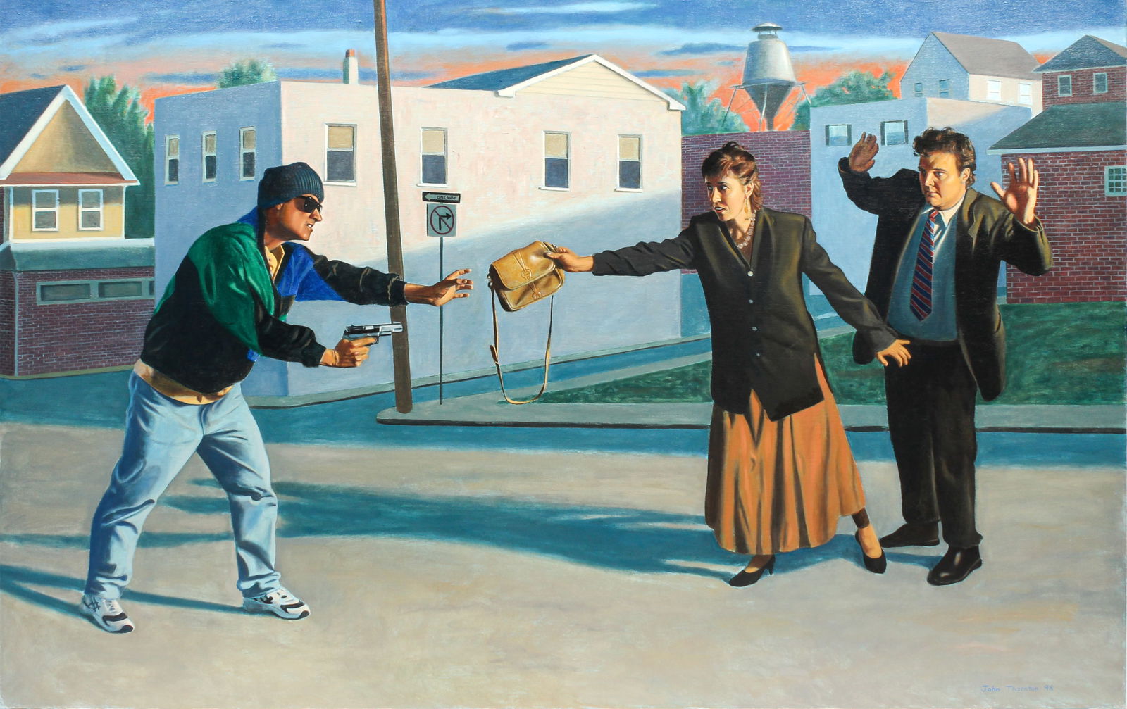 John Thornton (American, B. 1952) Give It Up, Oil on Canvas Painting (1 of 8)