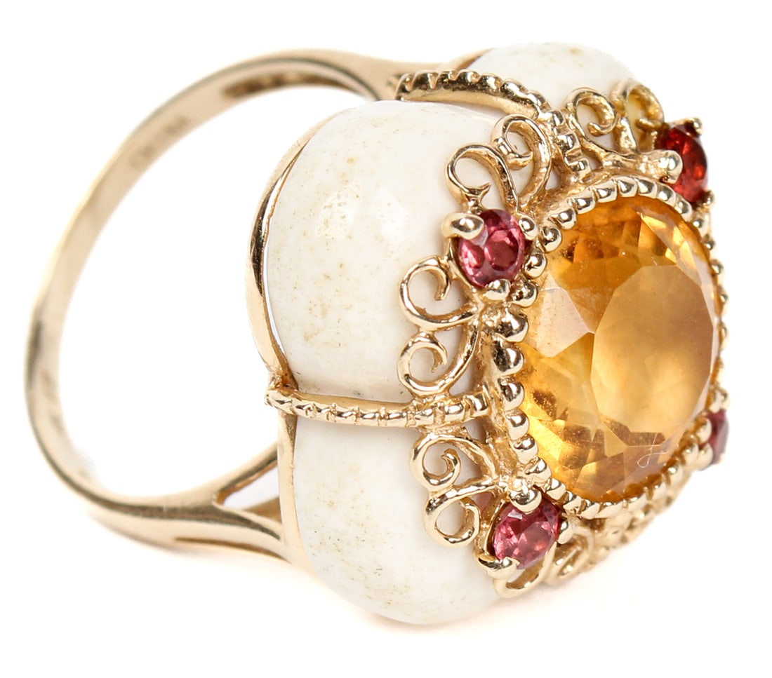 14K Yellow Gold Filigree Citrine Ring (1 of 9)