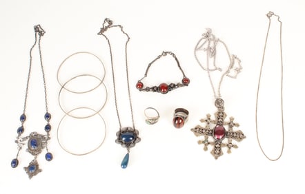Necklaces Incl. Silver & Gemstone Jerusalem Jordan Maltese Cross, Bracelets, Rings