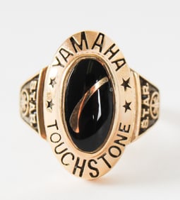 A 10k Gold And Onyx Terryberry Yamaha Touchstone Ring