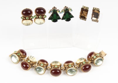 Assortment Of Vintage Fashion Jewelry, Including A Bracelet And Earring Set
