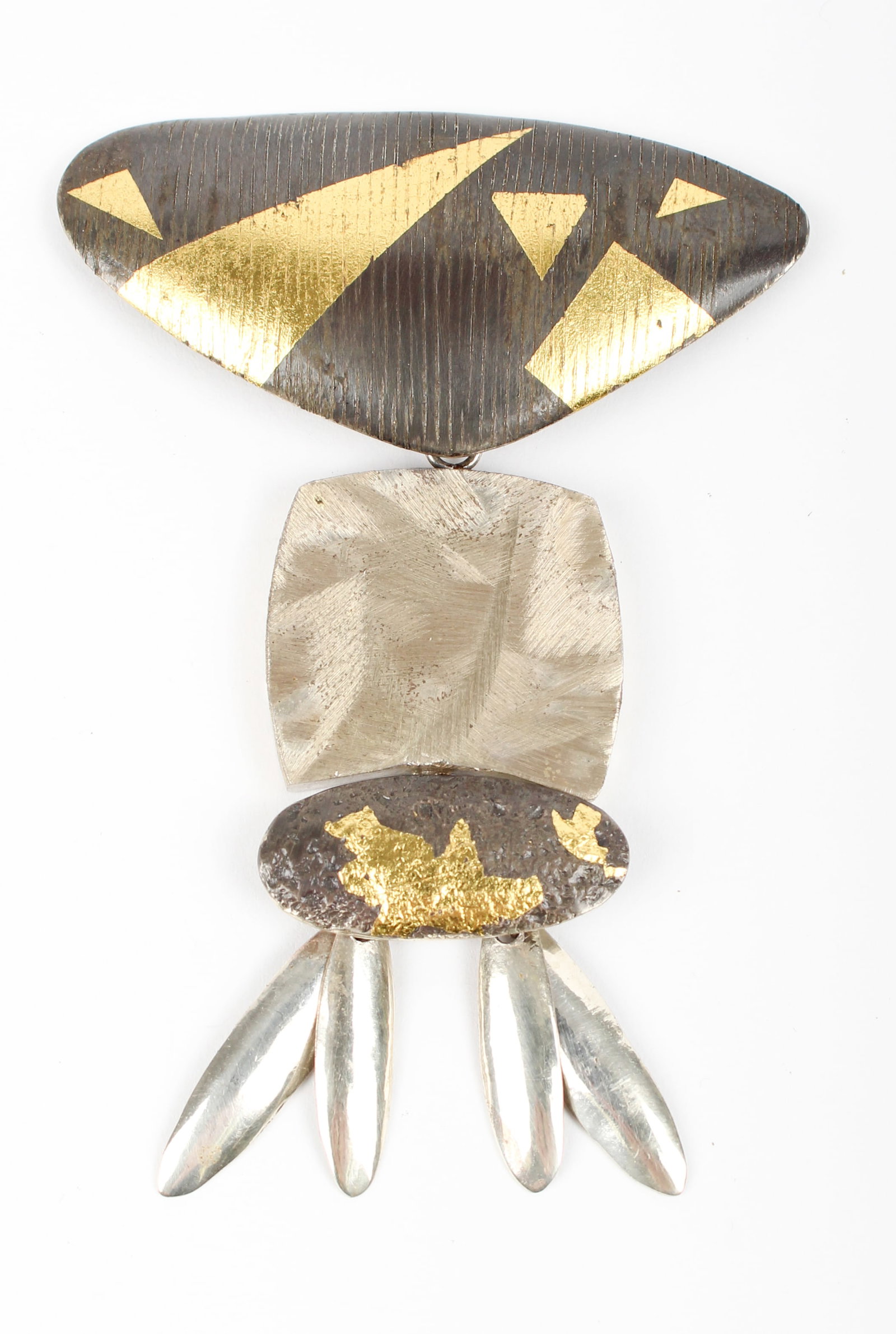 A Vintage Sydney Lynch Silver Modernist Brooch: Description: A vintage Sydney Lynch silver modernist brooch. Materials: Sterling silverMarkings & Inscriptions: Sterling, Sydney Lynch Date: Late 20th - 21st century Maker: Sydney Lynch Dimensions: 3"