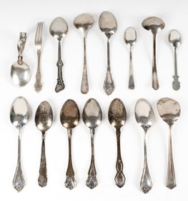 Fifteen Sterling Silver Articles, Spoons, Weld & Sons, J.R. Hudson