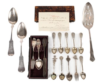 E. & D. Kinsey 19th C. Spoons, Coin Silver, Sterling Etc.