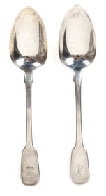 Two Irish Silver Tablespoons, Peter Walsh, 1837