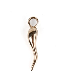 18K Yellow Gold Italian Horn Charm