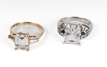 Two 14K Yellow Gold CZ Rings