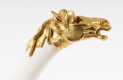 Georg Jensen 18K Gold Carnelian Horse Head Letter Opener