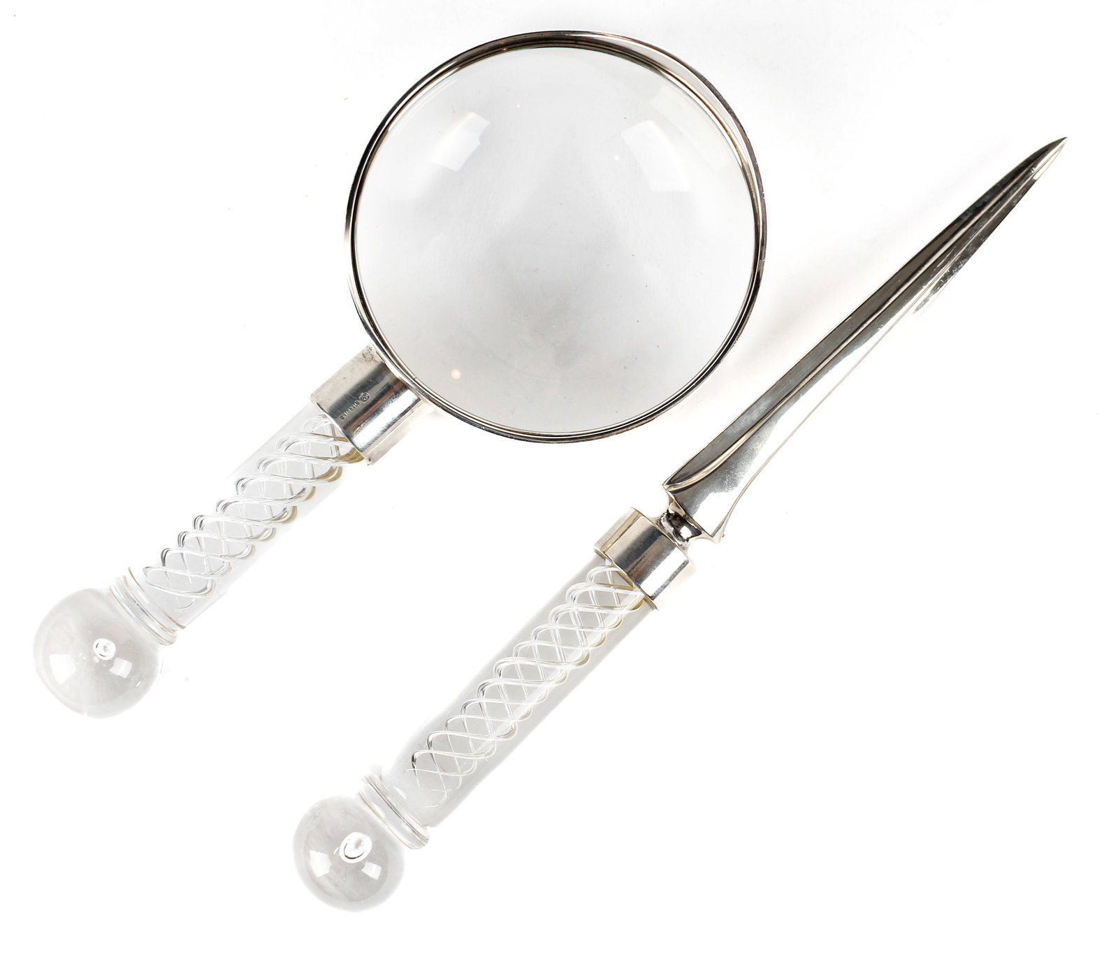 Steuben Sterling Air Twist Magnifying Glass & Letter Opener (1 of 5)