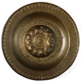 German 16th / 17th Century Brass Alms Offering Dish