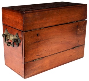 English Victorian Folding-Front Wood Box